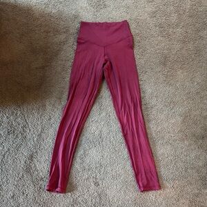 Women's Stylish High-Waisted Leggings - Burgundy